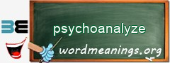 WordMeaning blackboard for psychoanalyze